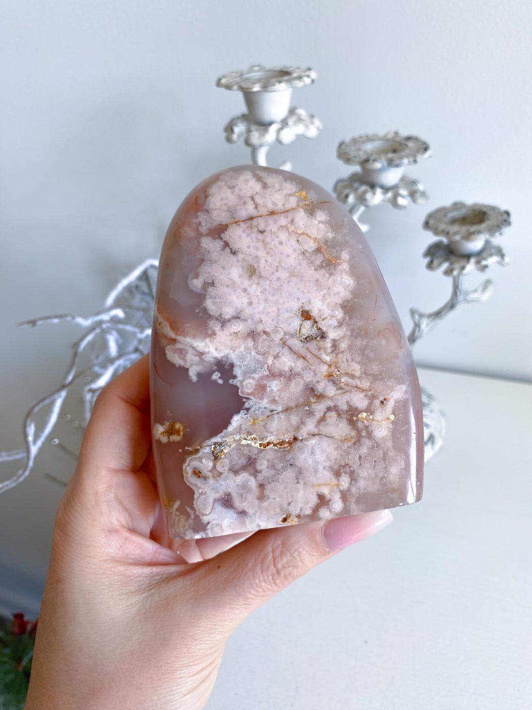 Mauve, Pink Flower Agate Freeform #18