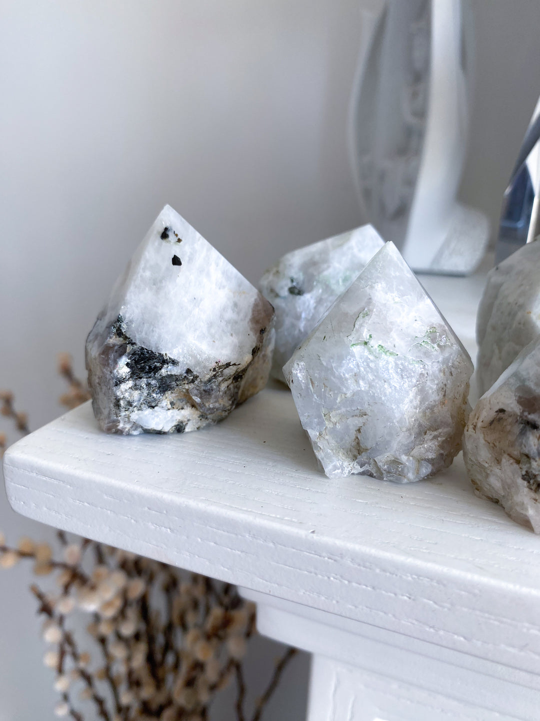 Imperfect Rainbow Moonstone Top Polish - Mostly White