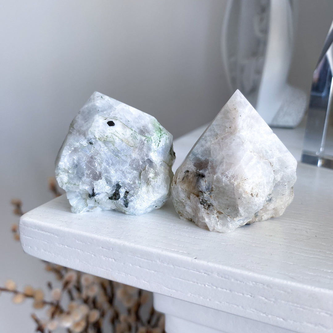 Imperfect Rainbow Moonstone Top Polish - Mostly White