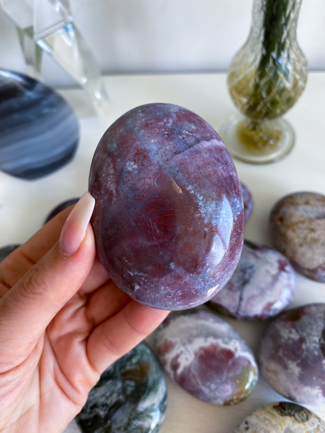 Pastel Unicorn Jasper Palm Stone