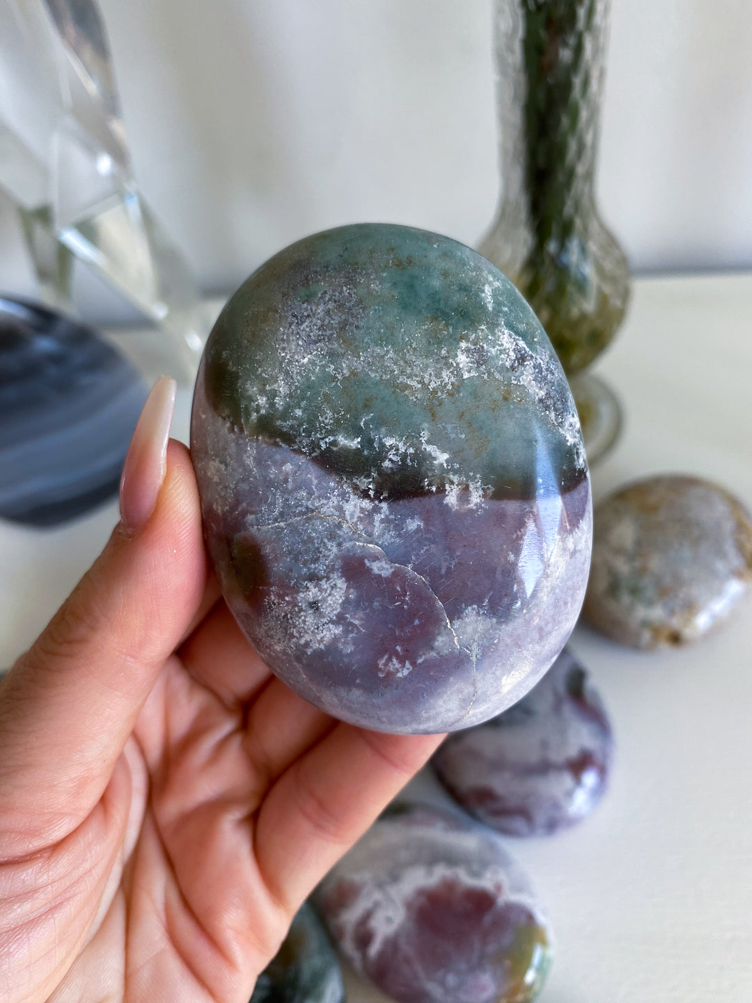 Pastel Unicorn Jasper Palm Stone