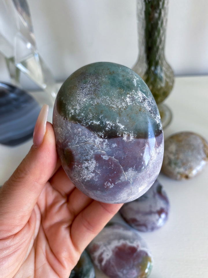 Pastel Unicorn Jasper Palm Stone