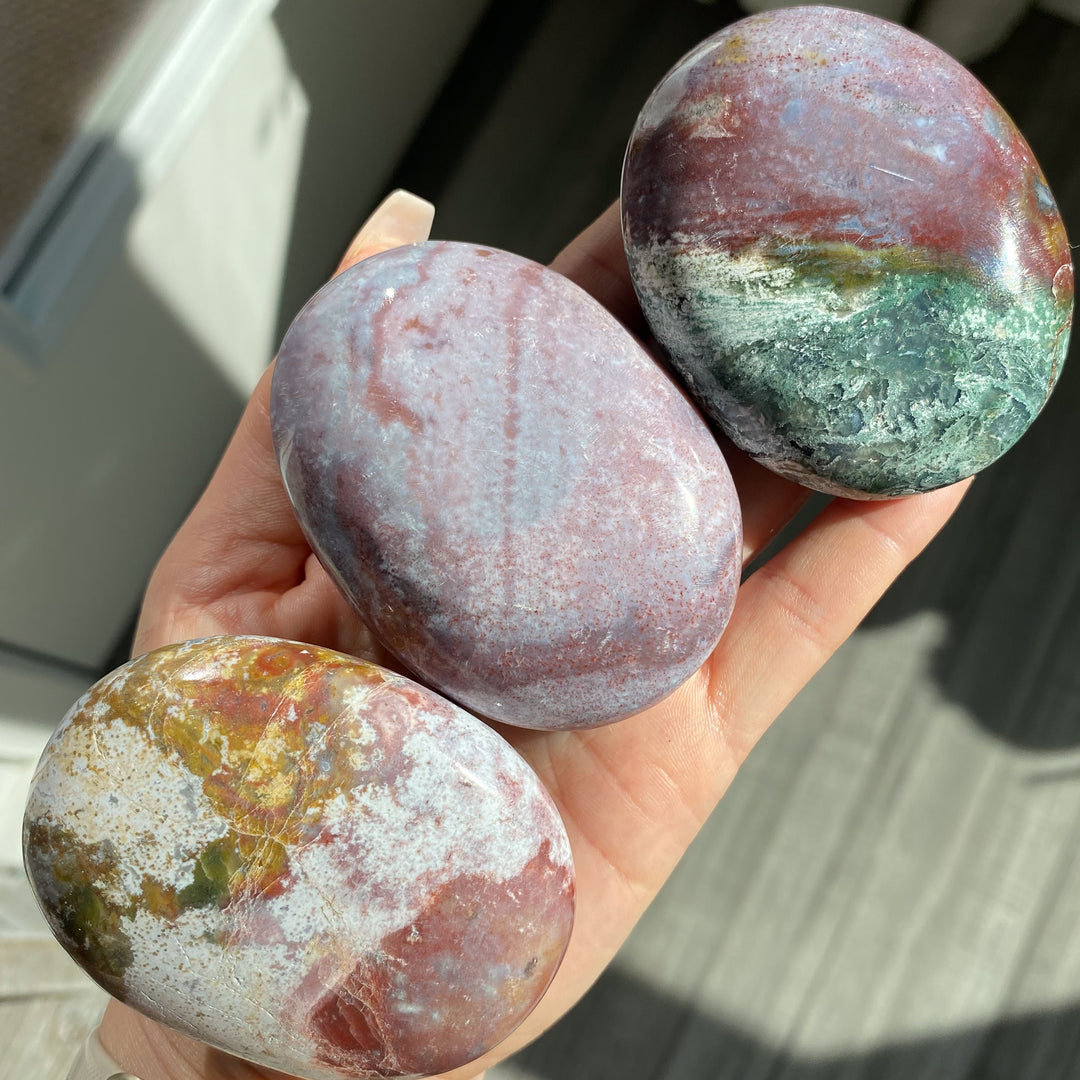 Pastel Unicorn Jasper Palm Stone