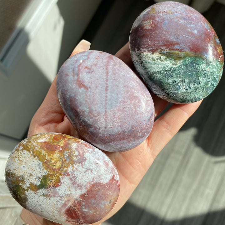 Pastel Unicorn Jasper Palm Stone