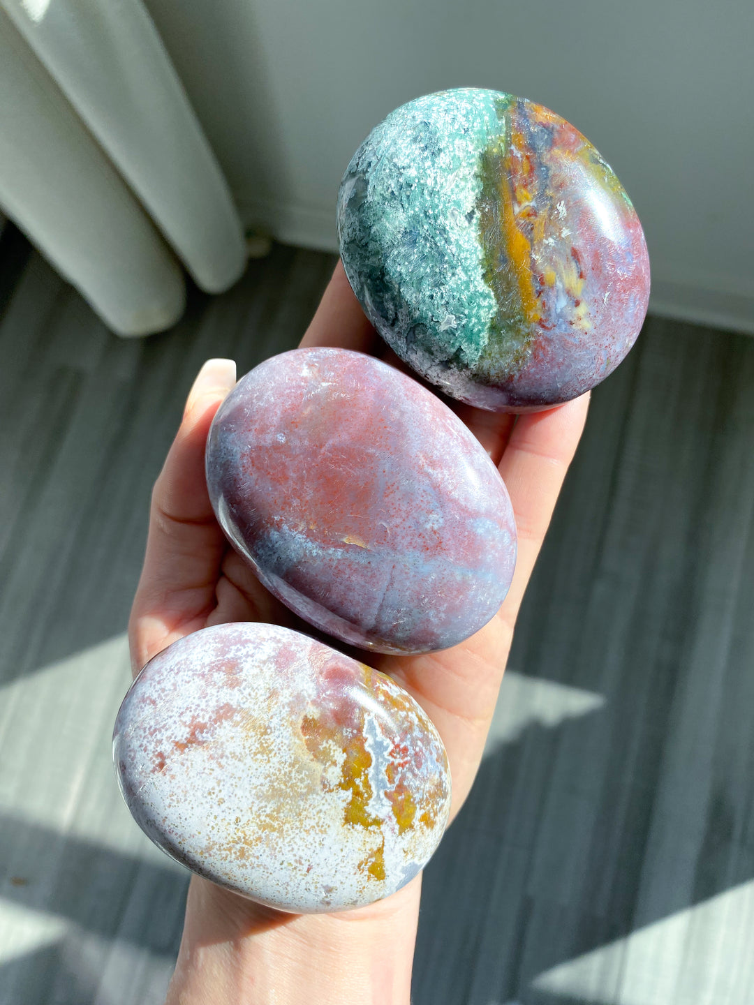 Pastel Unicorn Jasper Palm Stone