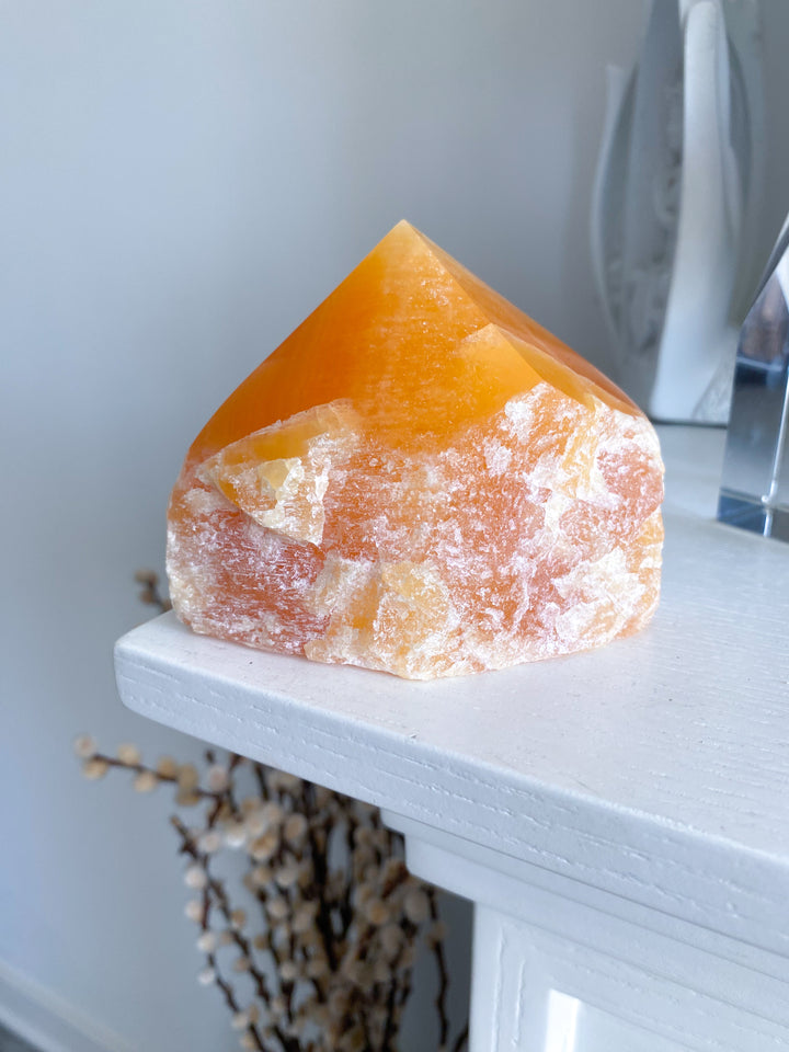 Chunky 1.2lb Orange Calcite Top Polish