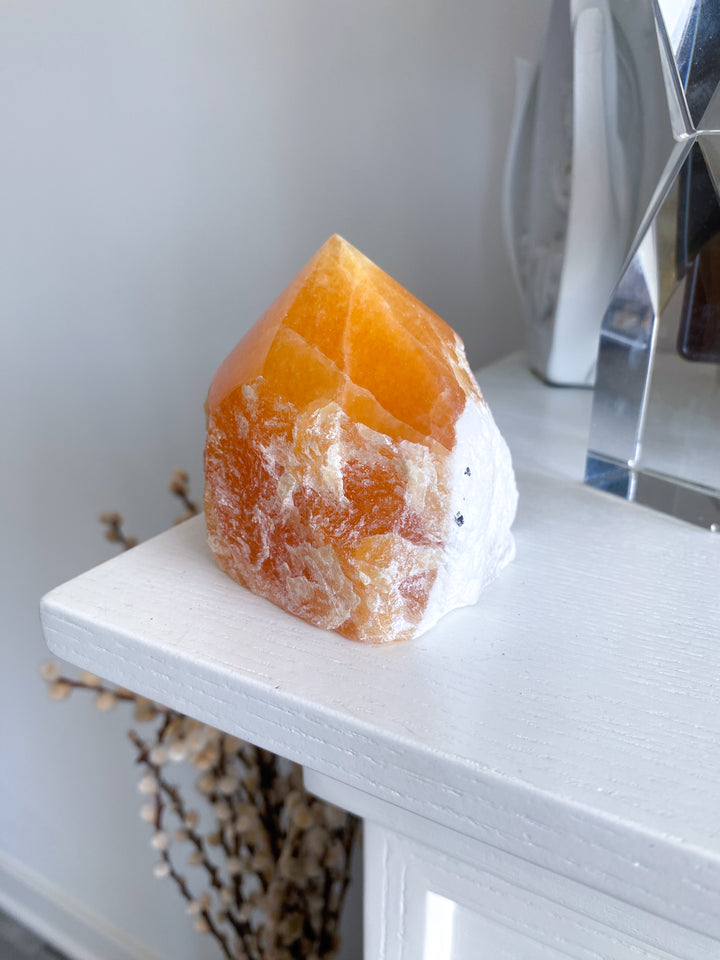 Chunky 1.2lb Orange Calcite Top Polish