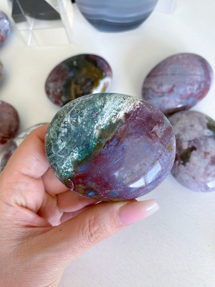 Pastel Unicorn Jasper Palm Stone