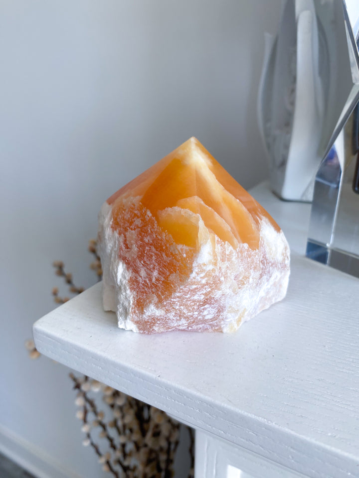 Chunky 1.2lb Orange Calcite Top Polish