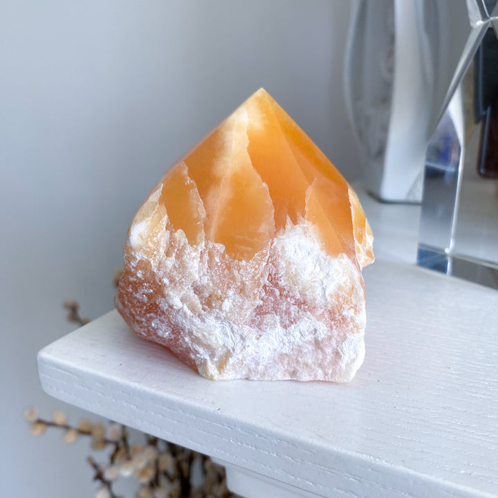 Chunky 1.2lb Orange Calcite Top Polish