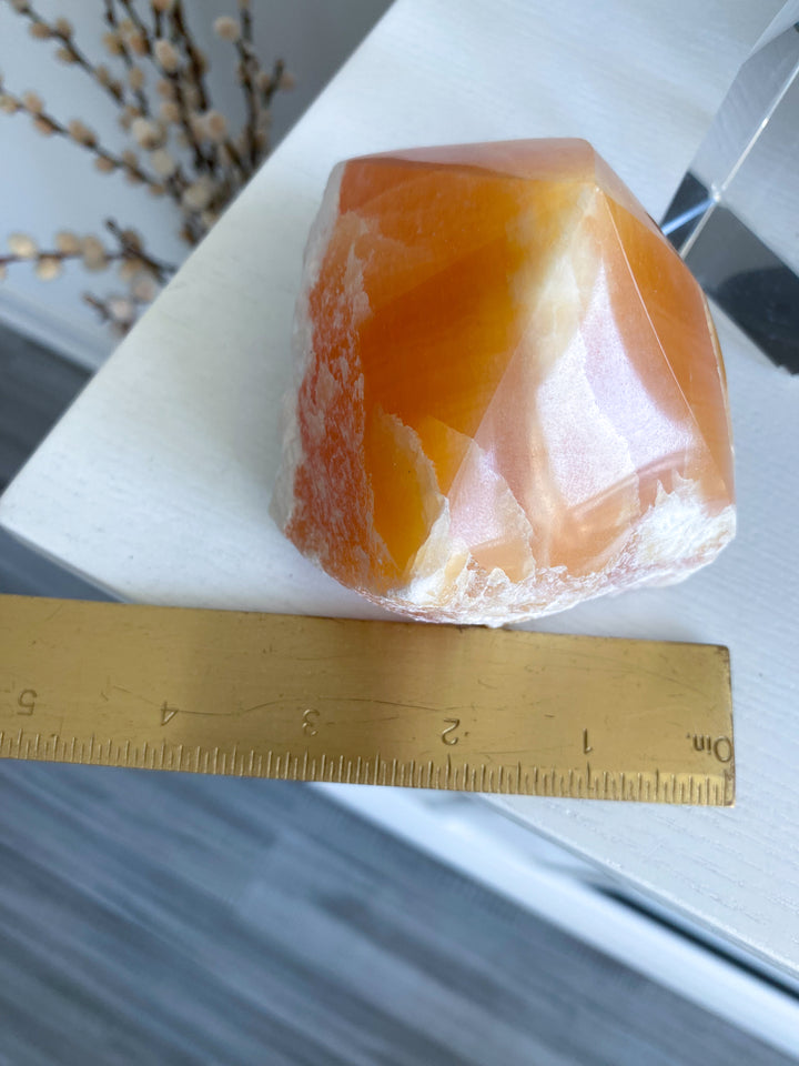 Chunky 1.2lb Orange Calcite Top Polish