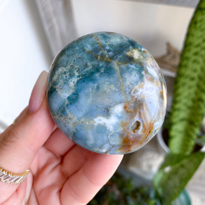 Green, Purple Ocean Jasper Palm #2