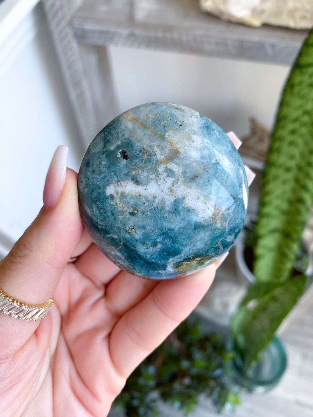 Green, Purple Ocean Jasper Palm #2