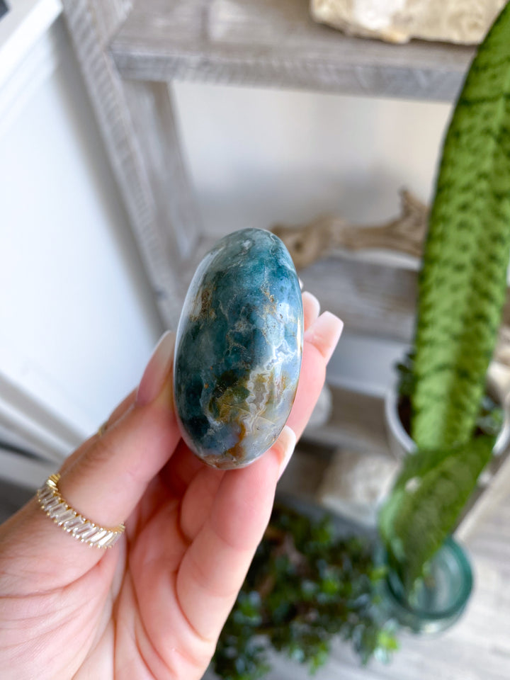 Green, Purple Ocean Jasper Palm #2