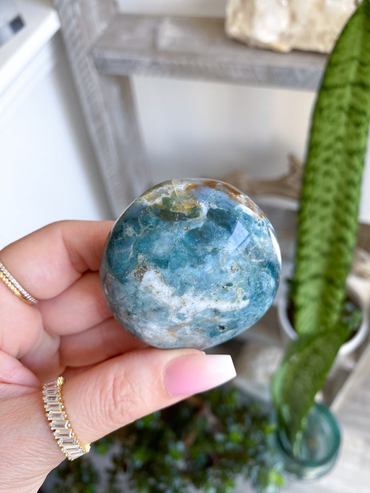 Green, Purple Ocean Jasper Palm #2