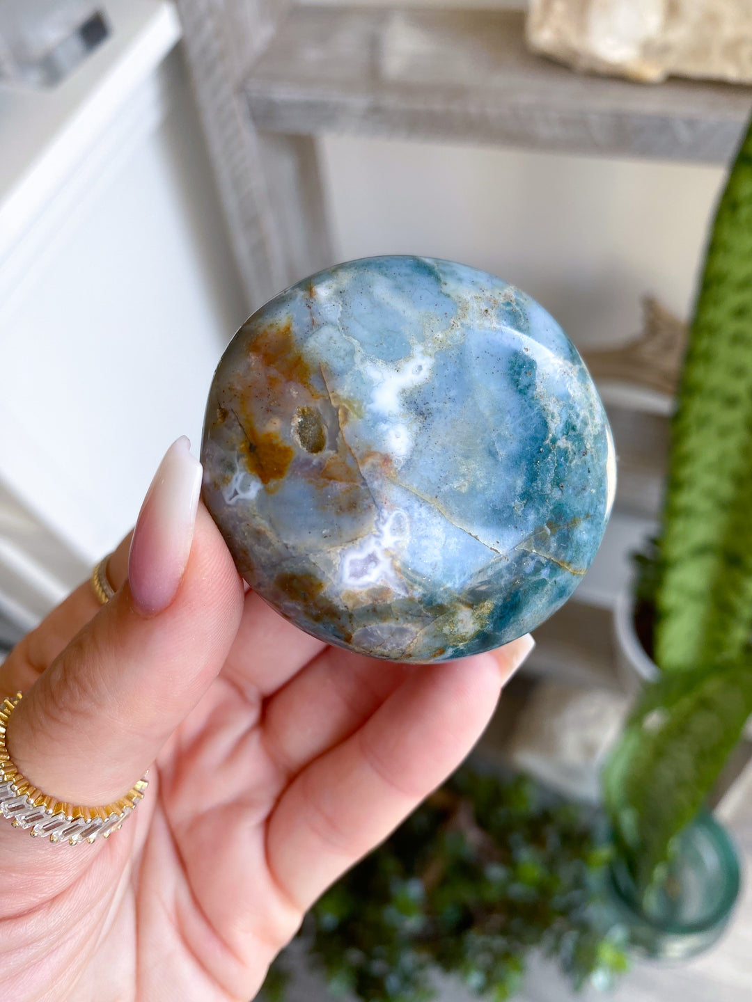 Green, Purple Ocean Jasper Palm #2