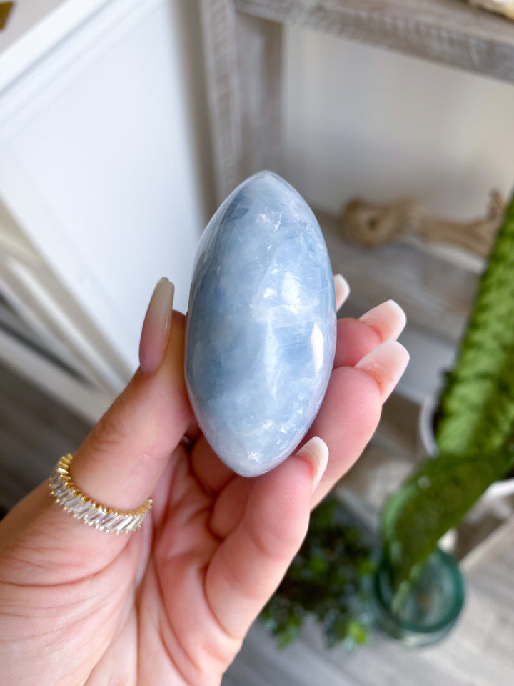 Large High Quality Blue Calcite Palm #1