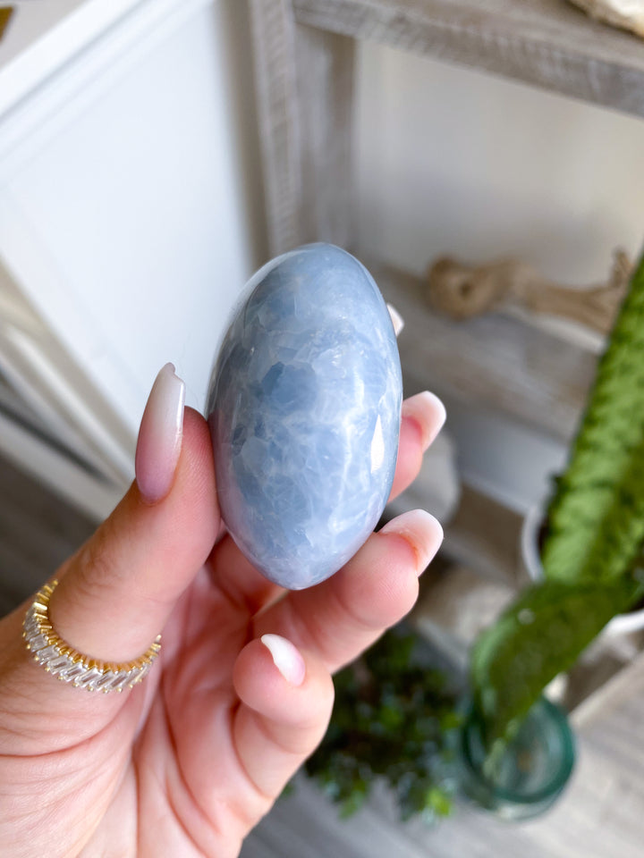 Large High Quality Blue Calcite Palm #1