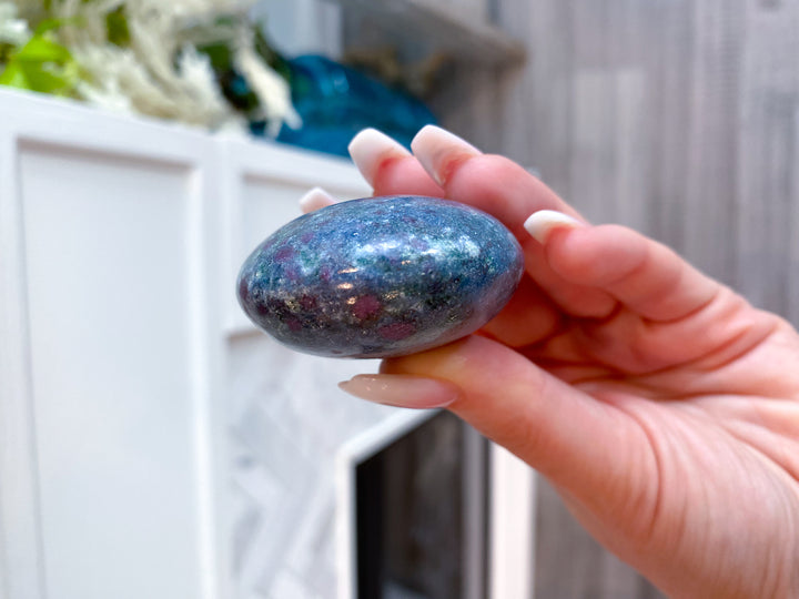 Kyanite with Ruby Palm Stone
