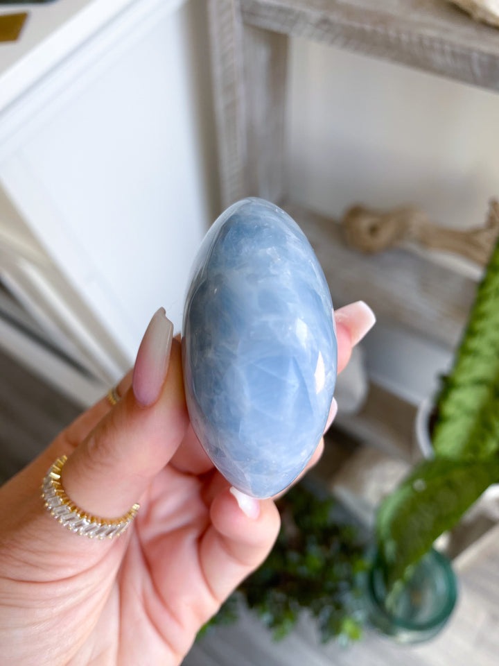 Large High Quality Blue Calcite Palm #1