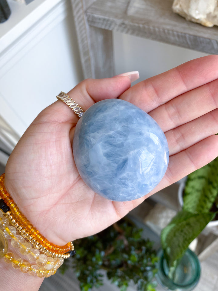 Large High Quality Blue Calcite Palm #1
