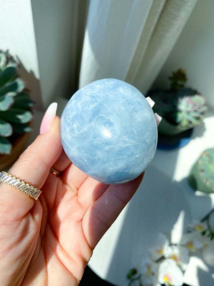 Large High Quality Blue Calcite Palm #1