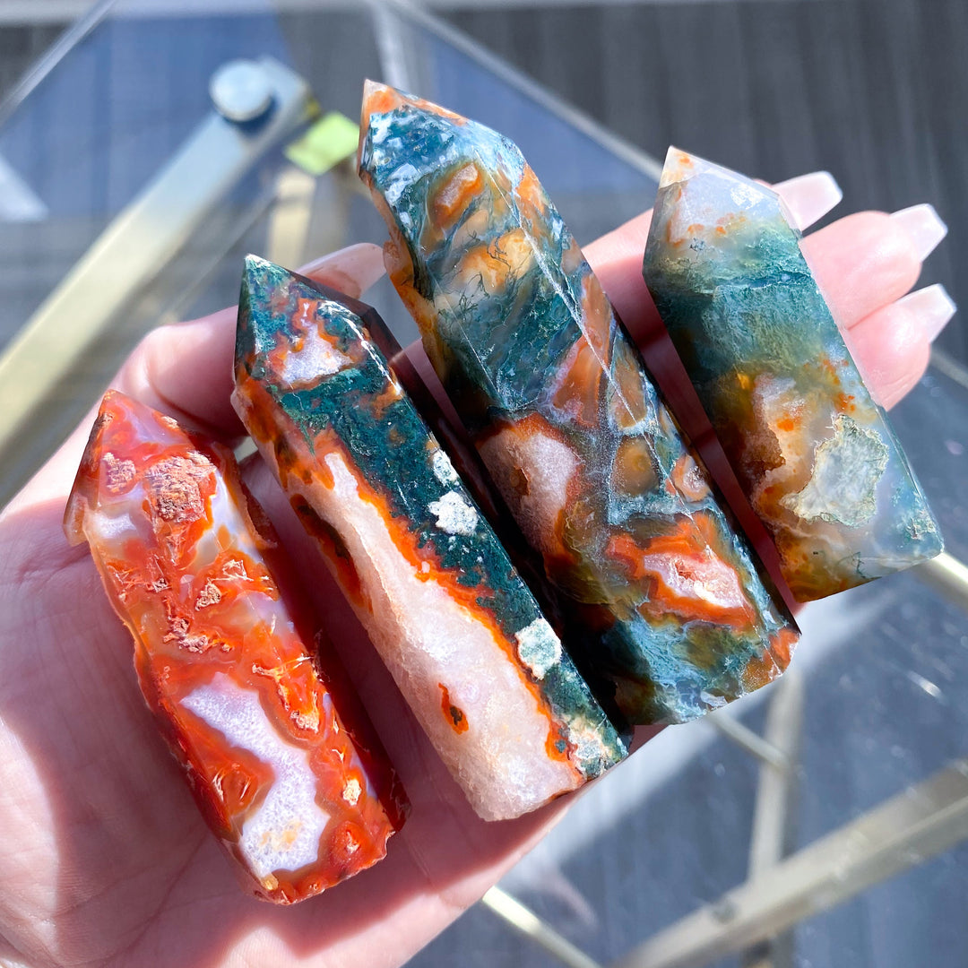 Carnelian & Moss Agate Tower - Your Choice