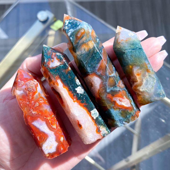 Carnelian & Moss Agate Tower - Your Choice
