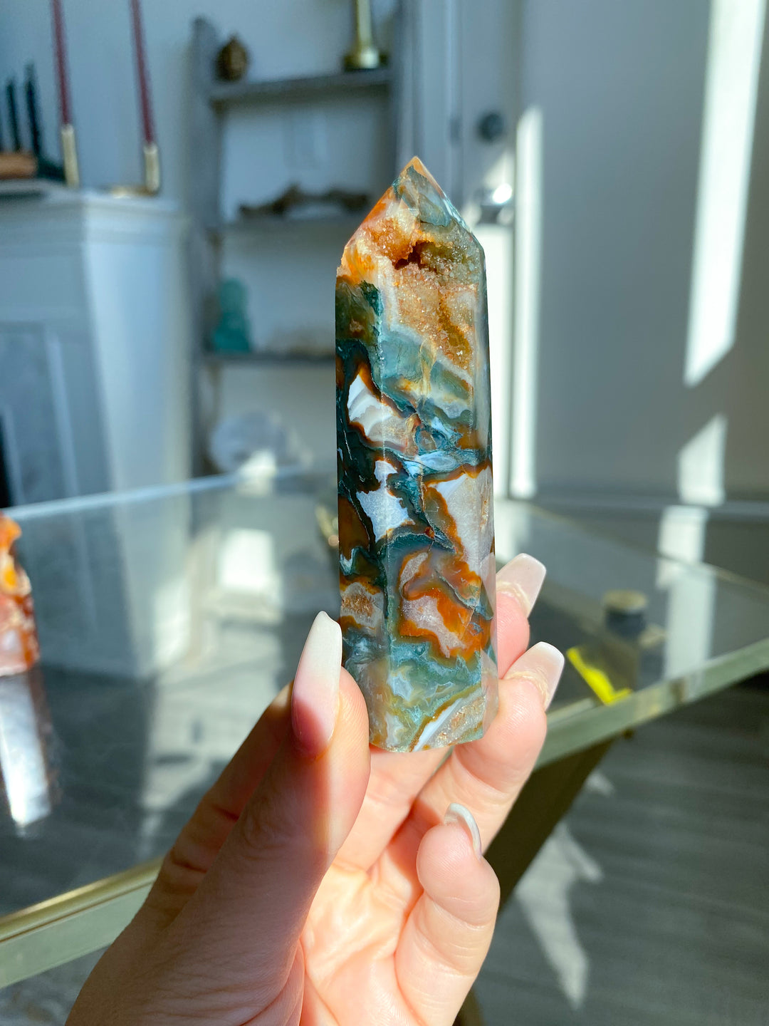 Carnelian & Moss Agate Tower - Your Choice