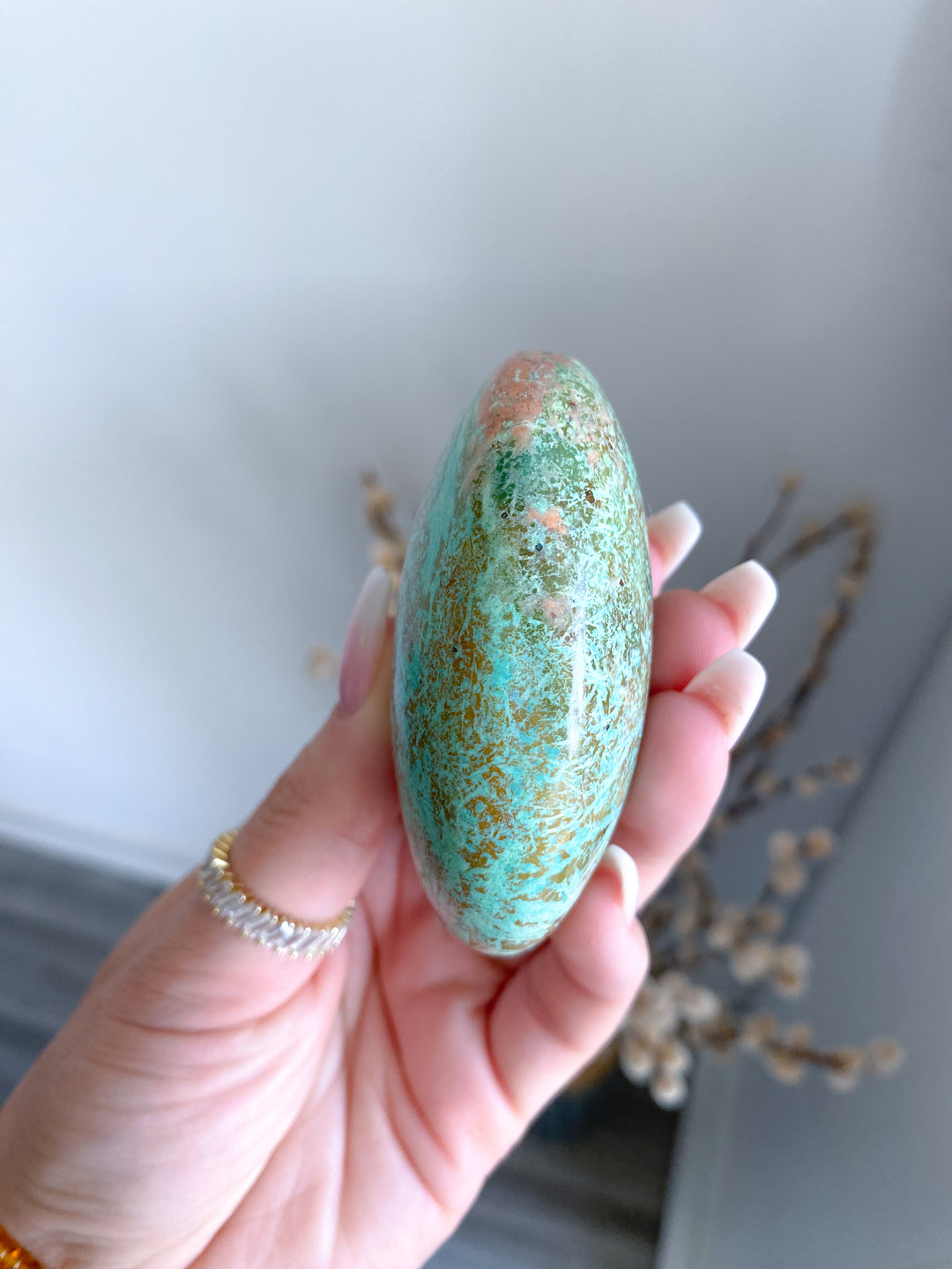 Unique Peruvian Turquoise Palm Stone 