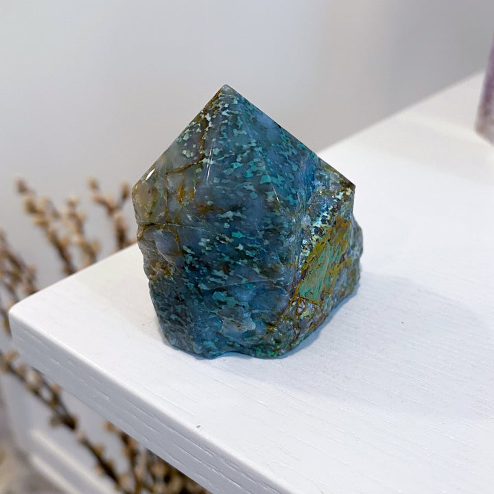 African Turquoise Top Polish Point Stone #5 - Get Exact Piece