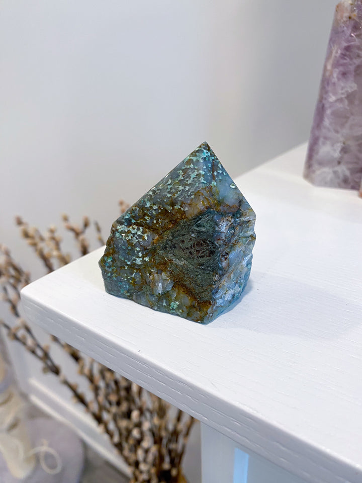 African Turquoise Top Polish Point Stone #5 - Get Exact Piece