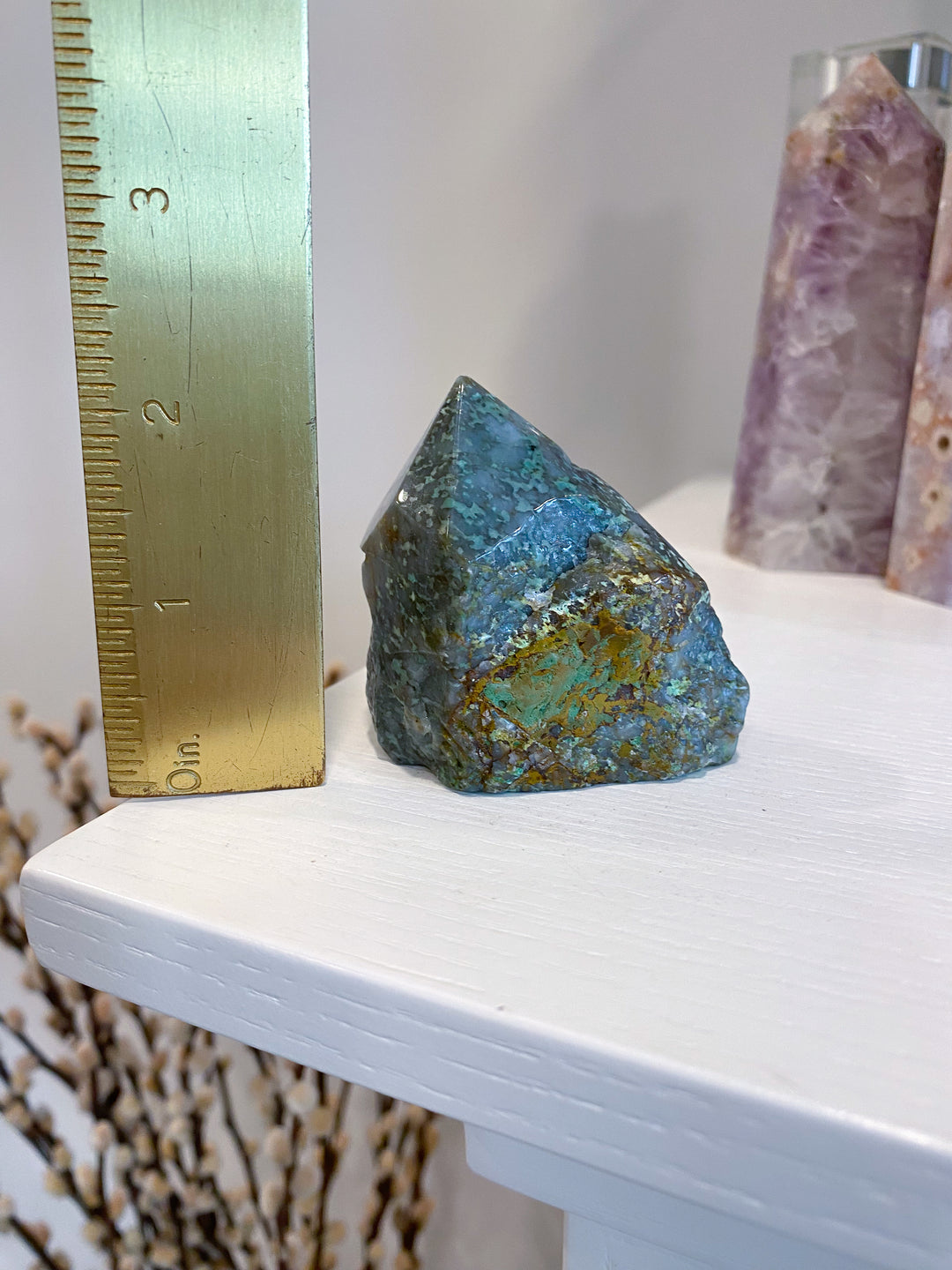 African Turquoise Top Polish Point Stone #5 - Get Exact Piece