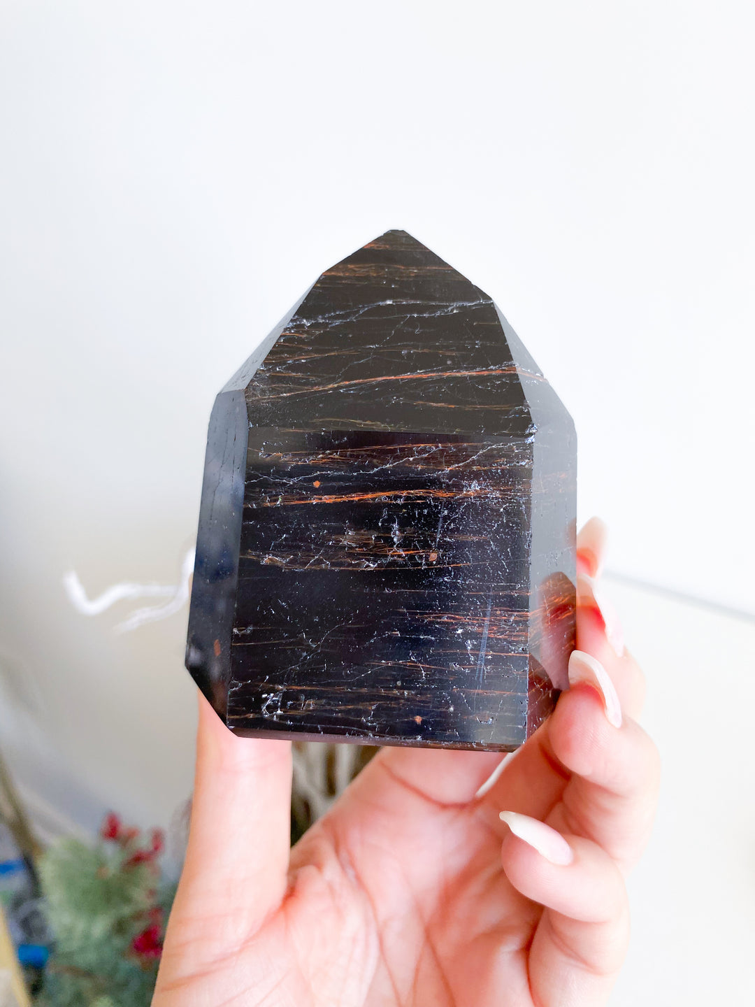 Chunky Black Tourmaline Tower with Hematite #4