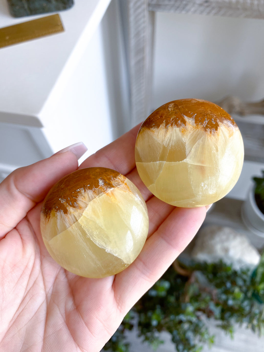 Lemon Calcite Coin w/ Siderite