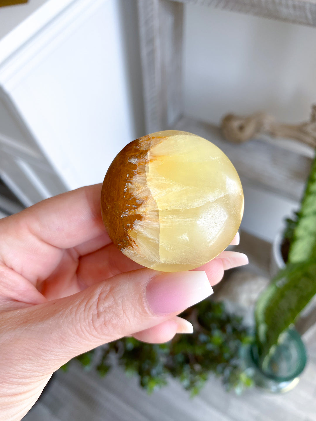 Lemon Calcite Coin w/ Siderite