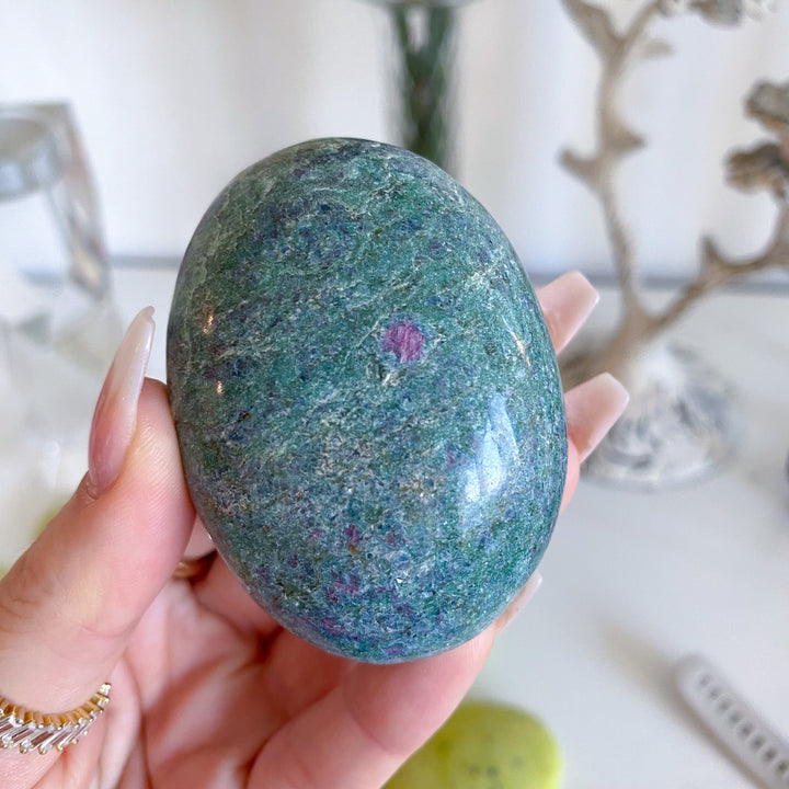Ruby Fuchsite Palm Stone #2