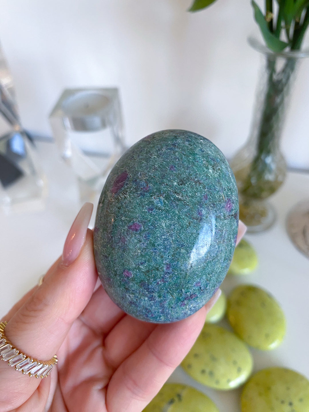 Ruby Fuchsite Palm Stone #2