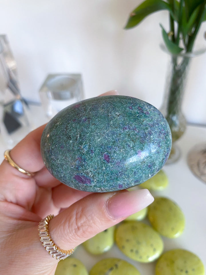 Ruby Fuchsite Palm Stone #2