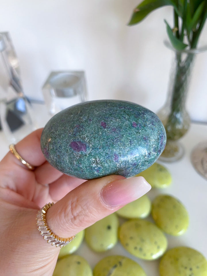 Ruby Fuchsite Palm Stone #2