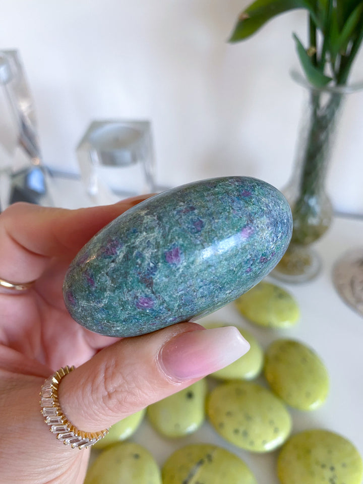 Ruby Fuchsite Palm Stone #2
