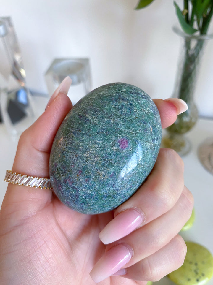Ruby Fuchsite Palm Stone #2