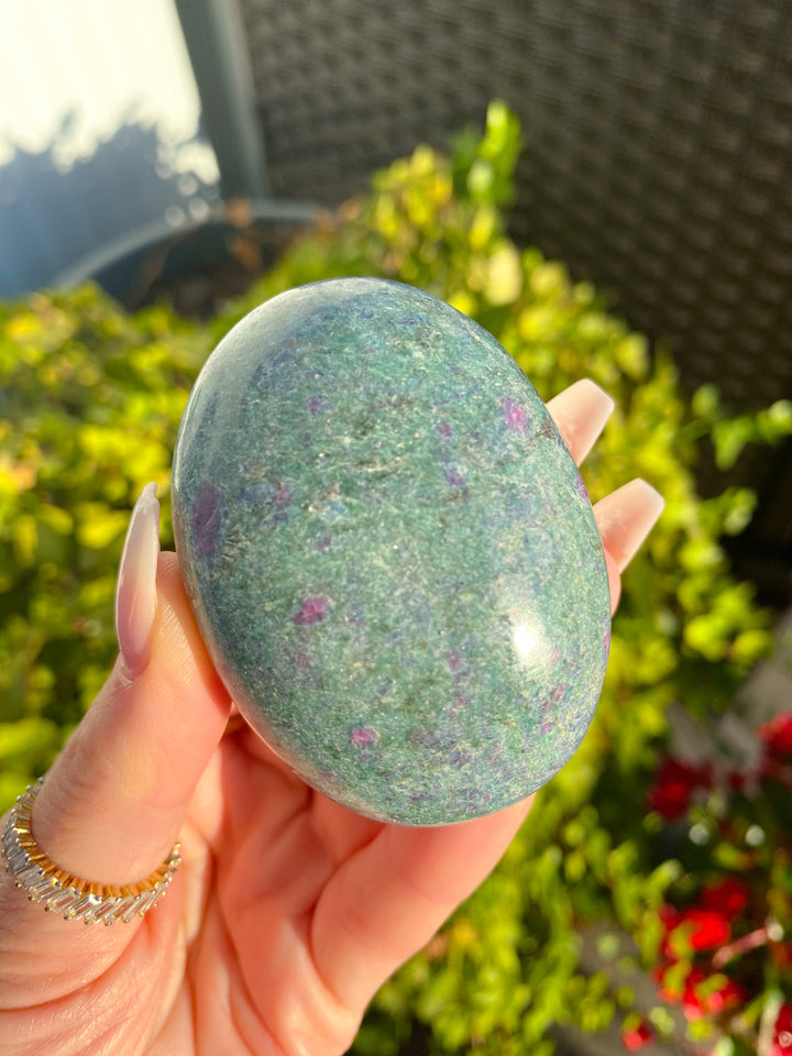 Ruby Fuchsite Palm Stone #2