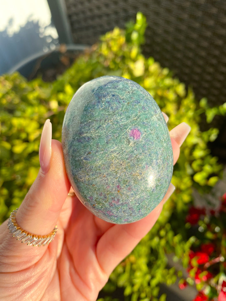 Ruby Fuchsite Palm Stone #2