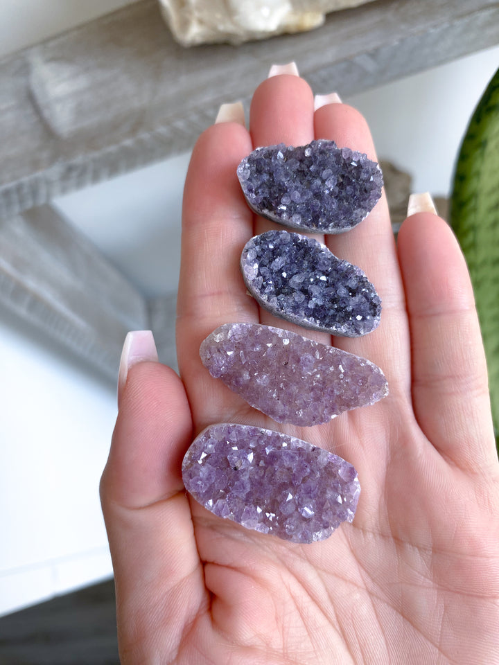 Set: Four Small Rainbow Amethyst Cluster