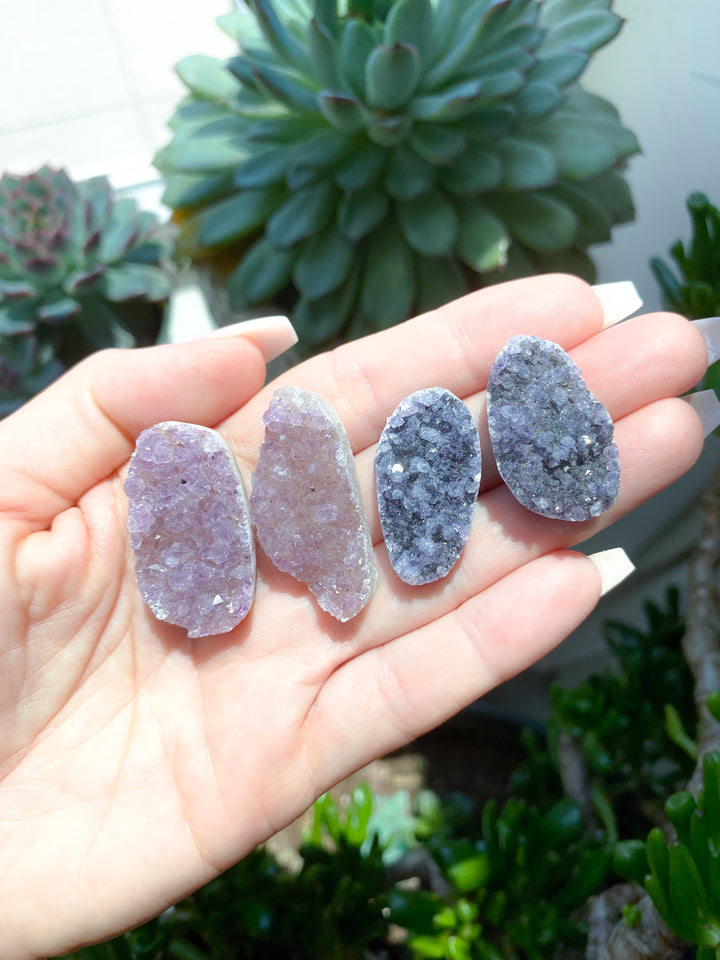 Set: Four Small Rainbow Amethyst Cluster