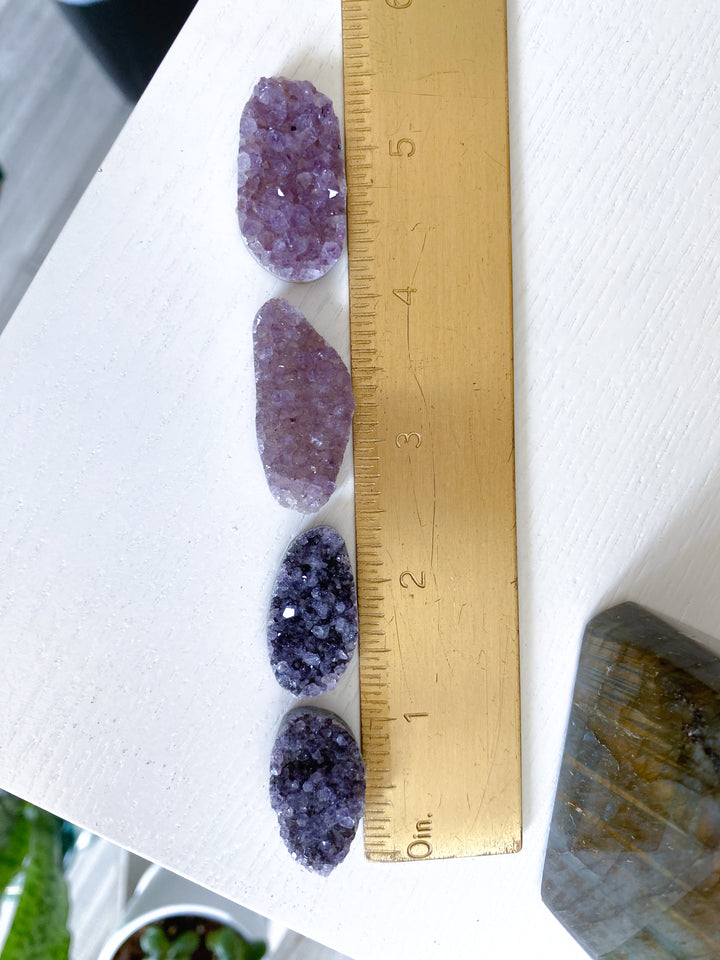 Set: Four Small Rainbow Amethyst Cluster