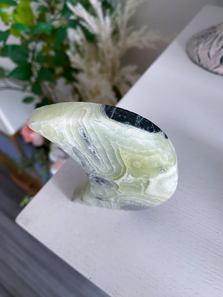 Green Maligano Calcite Standing Moon 