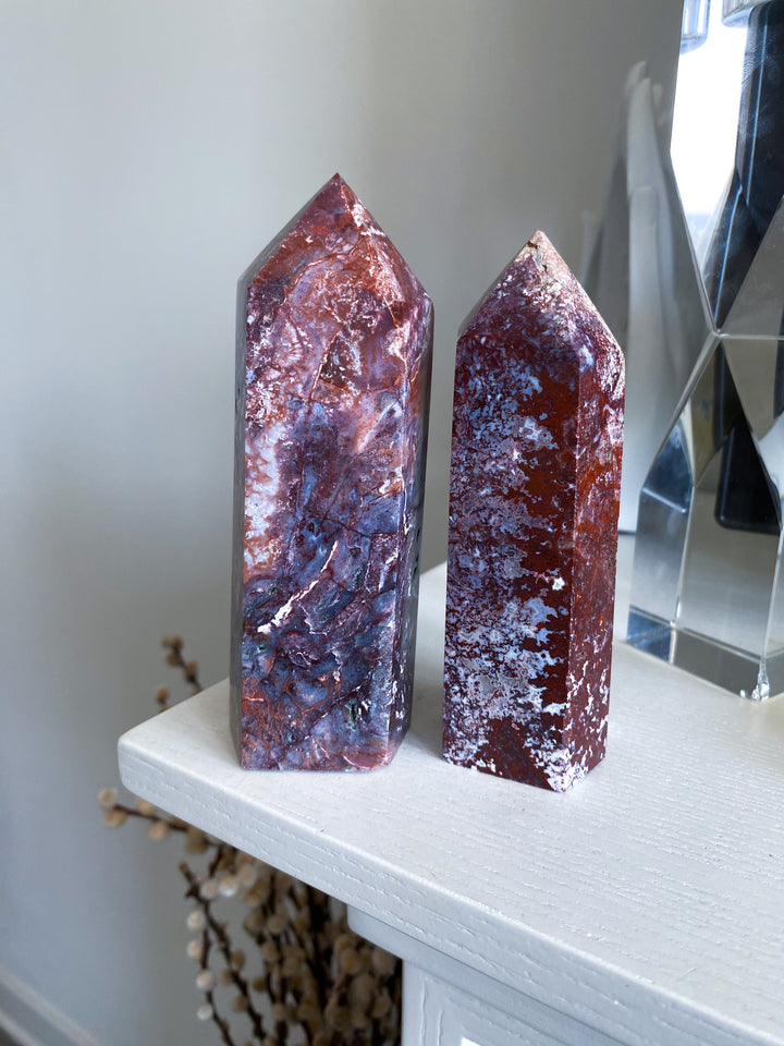 Chunky Red Petrified Wood Tower 5"