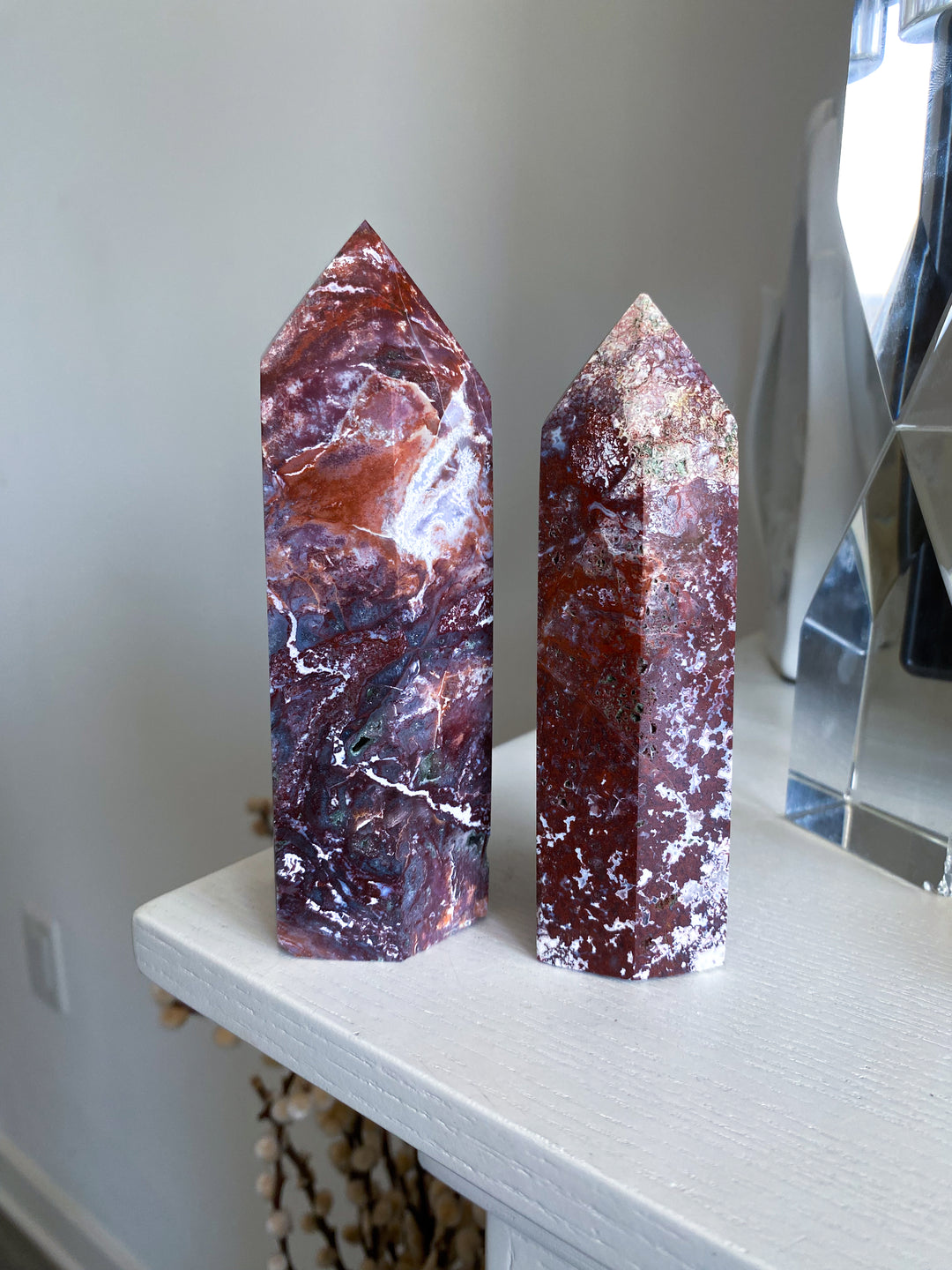 Chunky Red Petrified Wood Tower 5"